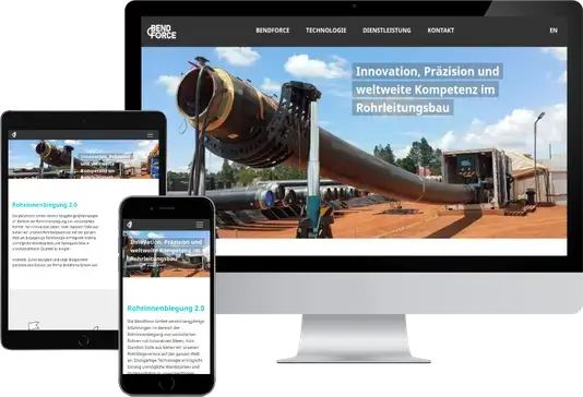 Screenshot der Website von Bendforce GmbH