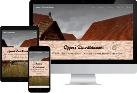 Screenshot der Website von Gipper's Wurschtekammer